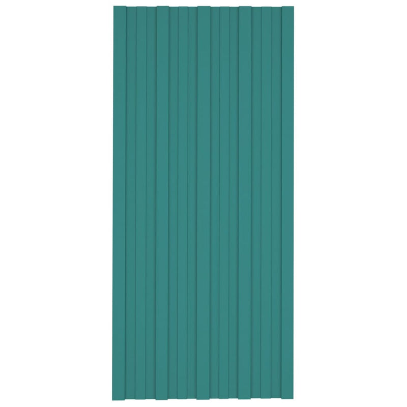 Load image into Gallery viewer, VidaXL Dakpanelen 12 st 100x45 cm gegalvaniseerd staal groen
