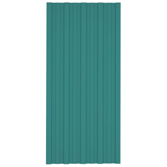 VidaXL Dakpanelen 12 st 100x45 cm gegalvaniseerd staal groen
