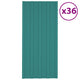 VidaXL Dakpanelen 36 st 100x45 cm gegalvaniseerd staal groen