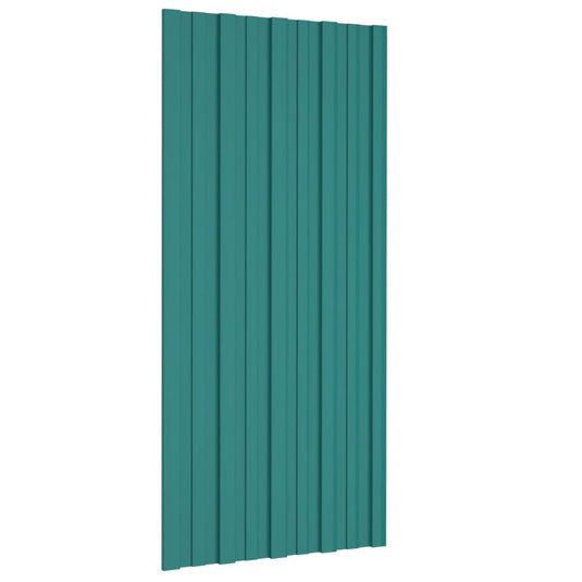 VidaXL Dakpanelen 36 st 100x45 cm gegalvaniseerd staal groen