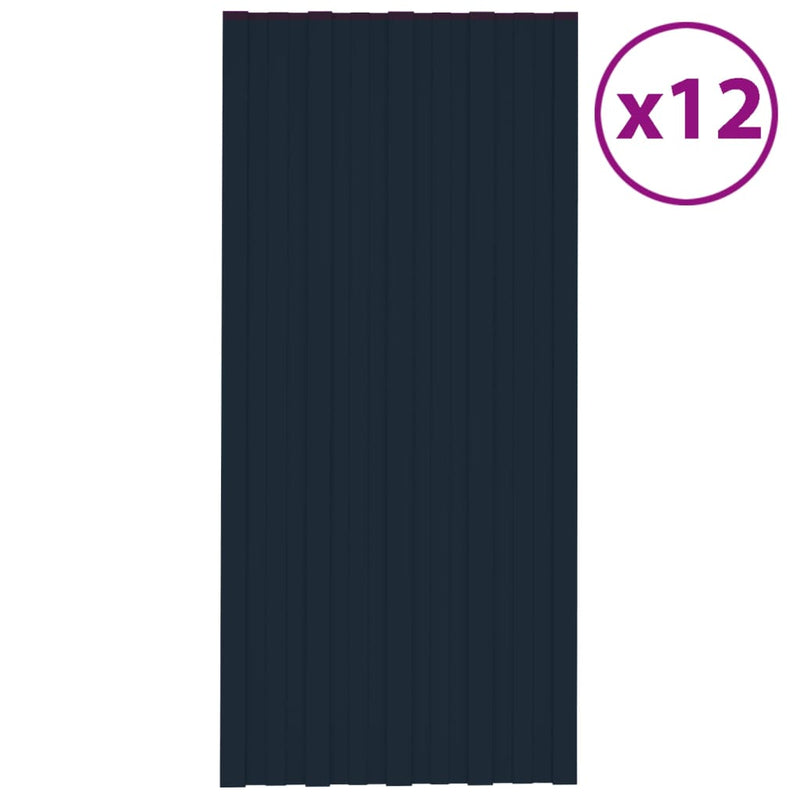 Load image into Gallery viewer, Vidaxl dakpanelen 12 st 100x45 cm gegalvaniseerd staal antraciet
