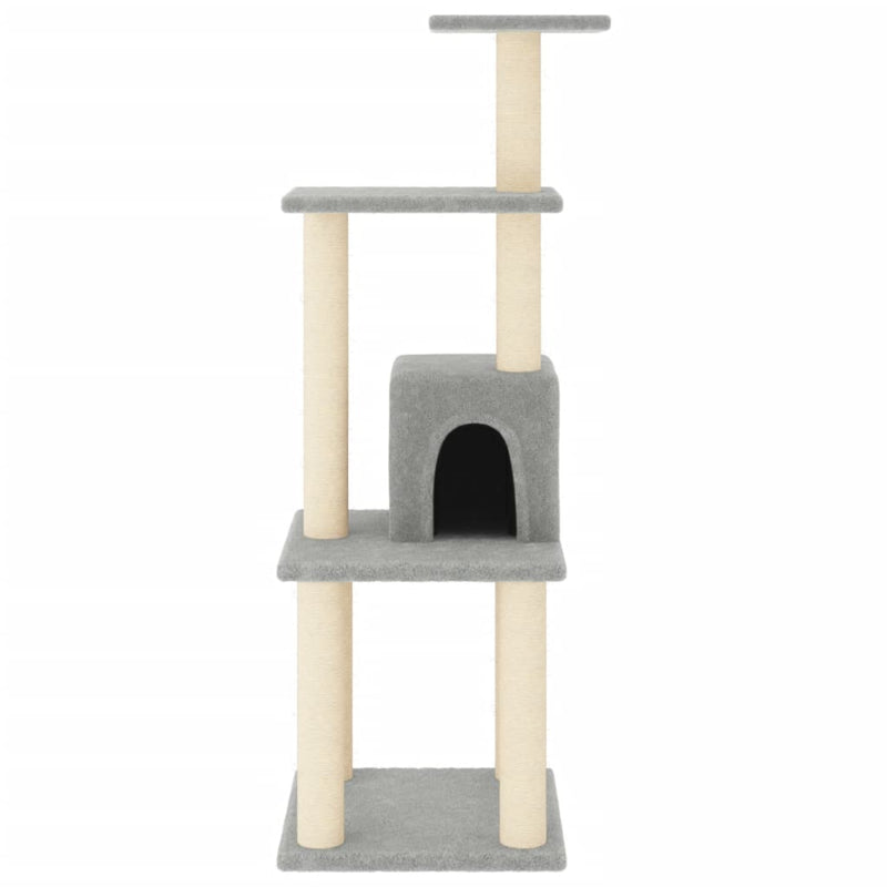 Load image into Gallery viewer, Vidaxl kattenkrabpaal met sisal krabpalen 105 cm lichtgrijs
