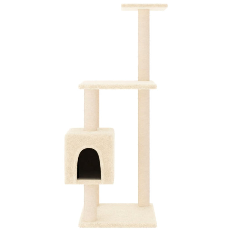 Load image into Gallery viewer, Vidaxl kattenkrabpaal met sisal krabpalen 104 cm crèmekleurig
