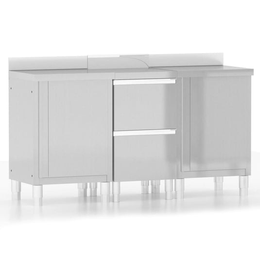 VidaXL Keukenkasten commercieel 3 st roestvrij staal