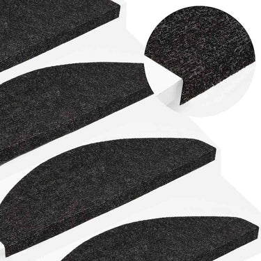 Vidaxl trapmatten zelfklevend 15 st 56x17x3 cm zwart