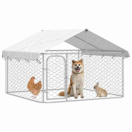 Vidaxl hondenkennel voor buiten met dak 200x200x150 cm