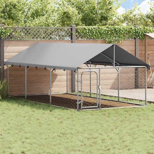 Vidaxl hondenkennel voor buiten met dak 400x200x150 cm