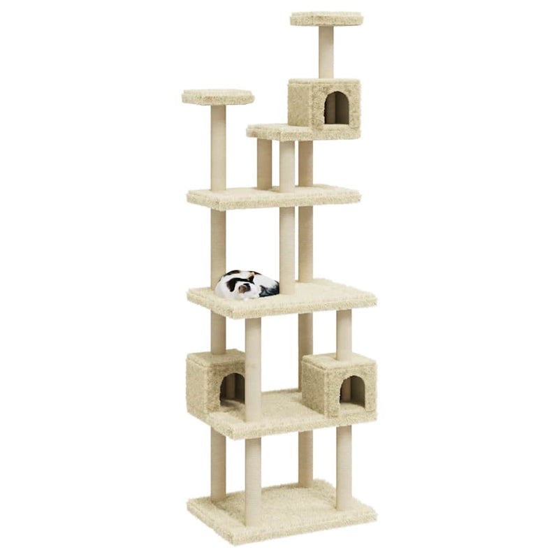 Load image into Gallery viewer, Vidaxl kattenmeubel met sisal krabpalen 188 cm crèmekleurig
