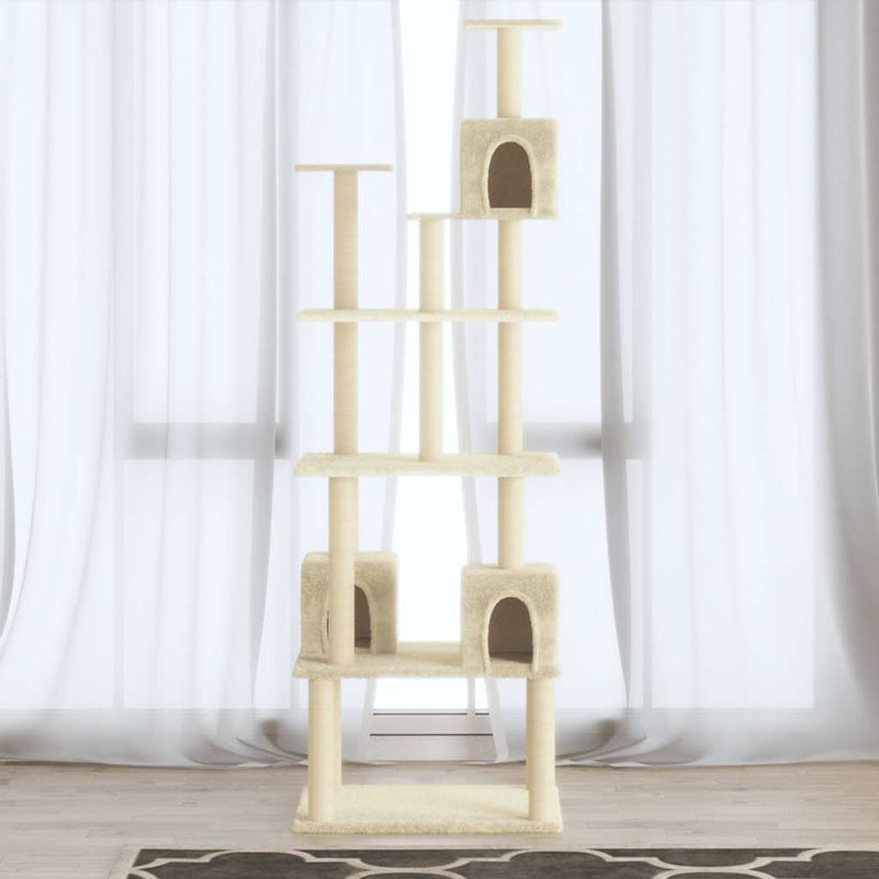 Load image into Gallery viewer, Vidaxl kattenmeubel met sisal krabpalen 188 cm crèmekleurig
