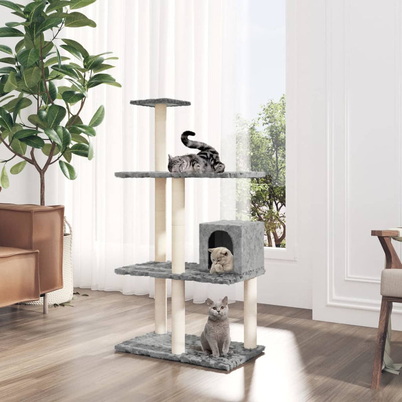 Load image into Gallery viewer, Vidaxl kattenmeubel met sisal krabpalen 119 cm lichtgrijs
