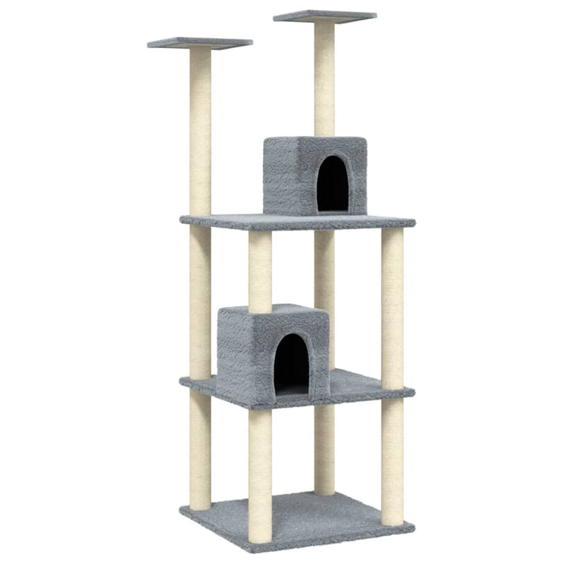 Load image into Gallery viewer, Vidaxl kattenmeubel met sisal krabpalen 141 cm lichtgrijs
