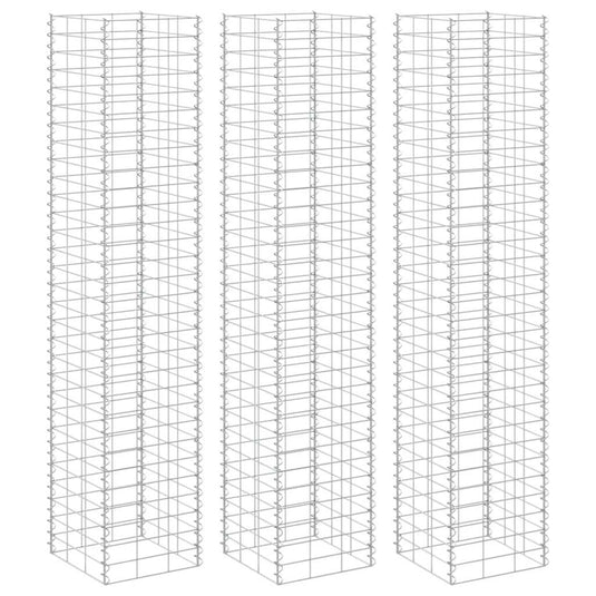 Vidaxl schanskorf plantenbakken 3 st verhoogd 30x30x200 cm ijzer