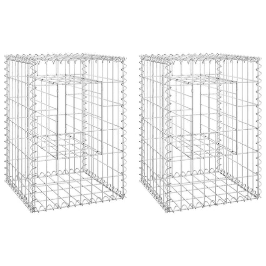 Vidaxl schanskorf palen 2 st 40x40x60 cm ijzer