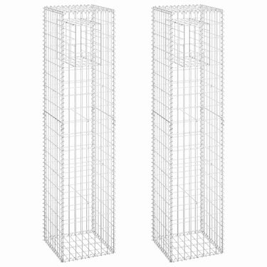 Vidaxl schanskorf palen 2 st 40x40x180 cm ijzer