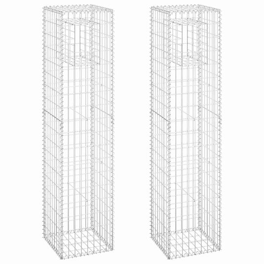 Vidaxl schanskorf palen 2 st 40x40x180 cm ijzer