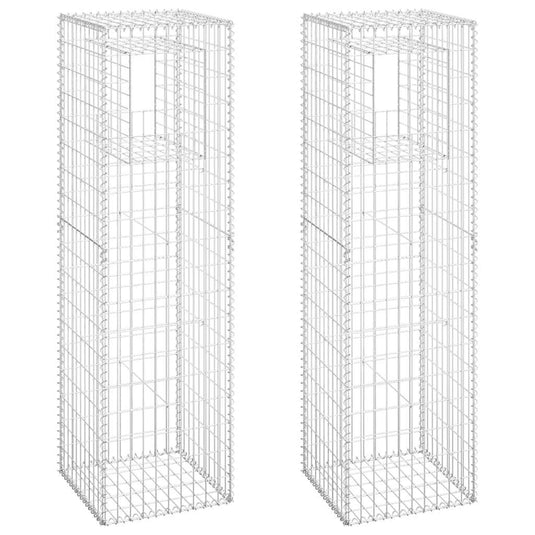 Vidaxl schanskorf palen 2 st 50x50x180 cm ijzer