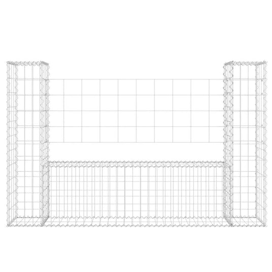 Vidaxl schanskorf u-vormig met 2 palen 140x20x100 cm ijzer