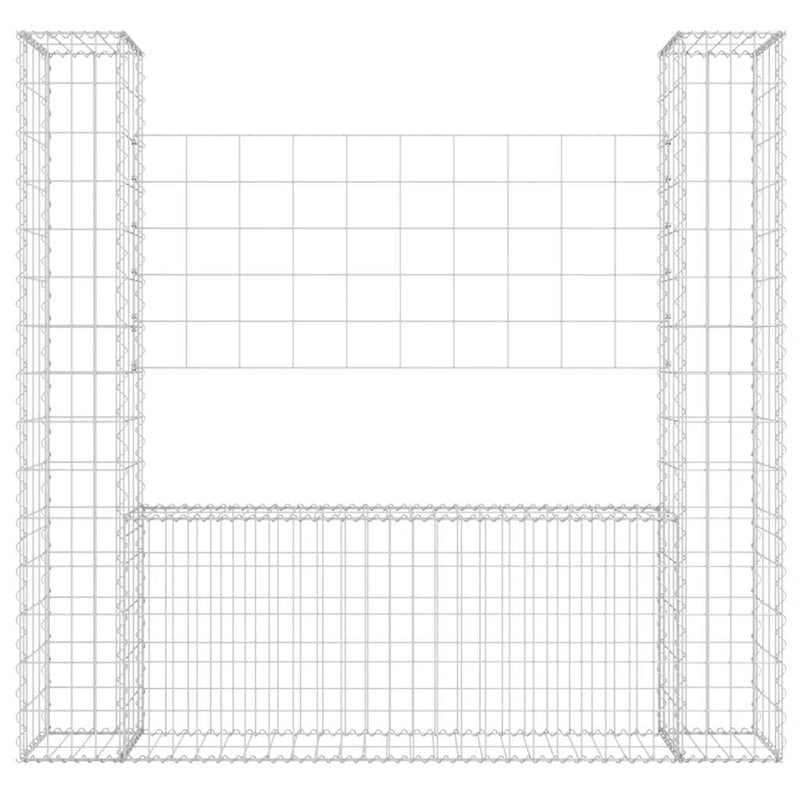 Load image into Gallery viewer, Vidaxl schanskorf u-vormig met 2 palen 140x20x150 cm ijzer
