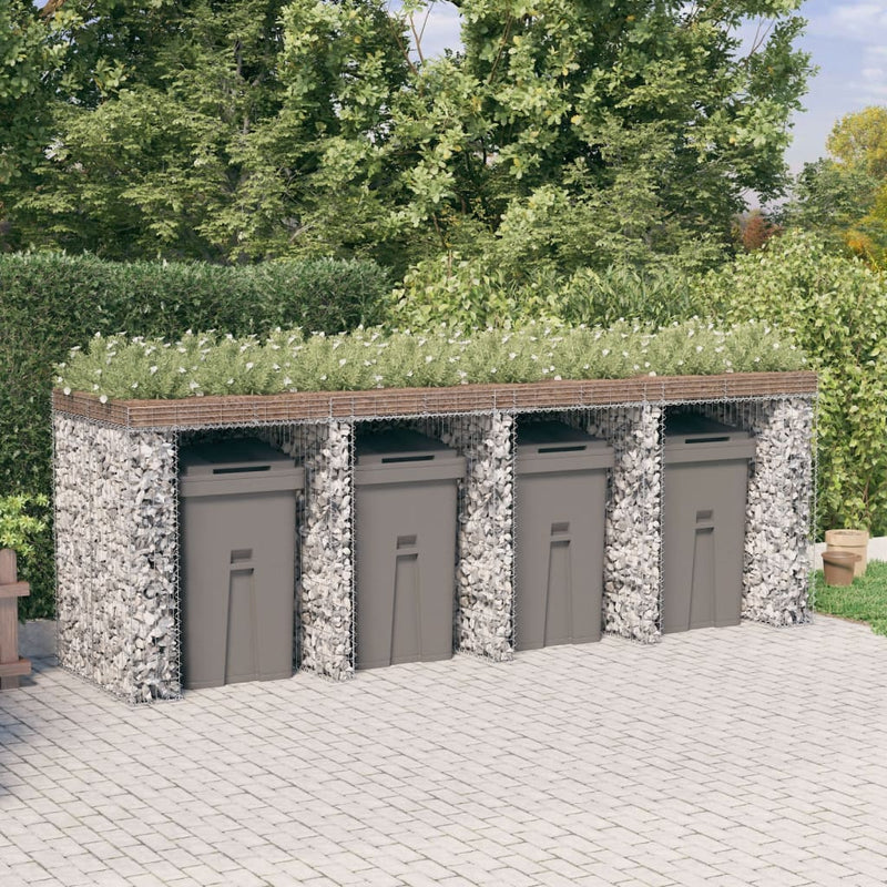 Load image into Gallery viewer, VidaXL Schanskorf voor vuilnisbak 350x91x120 cm gegalvaniseerd ijzer
