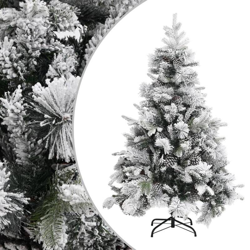 Load image into Gallery viewer, VidaXL Kerstboom met dennenappels en sneeuw 150 cm PVC en PE
