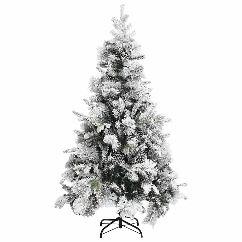 Load image into Gallery viewer, Vidaxl kerstboom met dennenappels en sneeuw 195 cm pvc en pe
