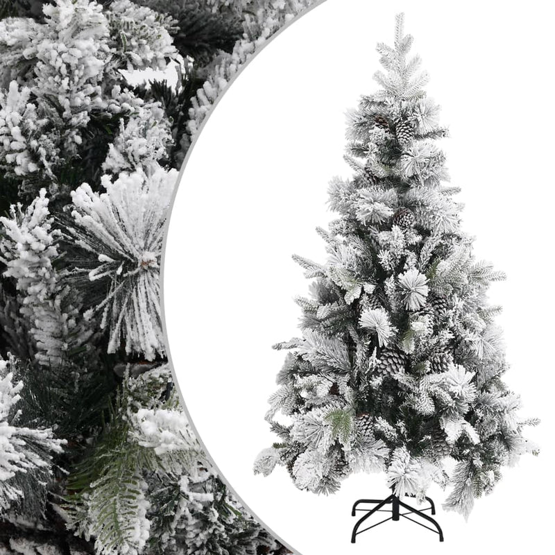 Load image into Gallery viewer, Vidaxl kerstboom met dennenappels en sneeuw 225 cm pvc en pe

