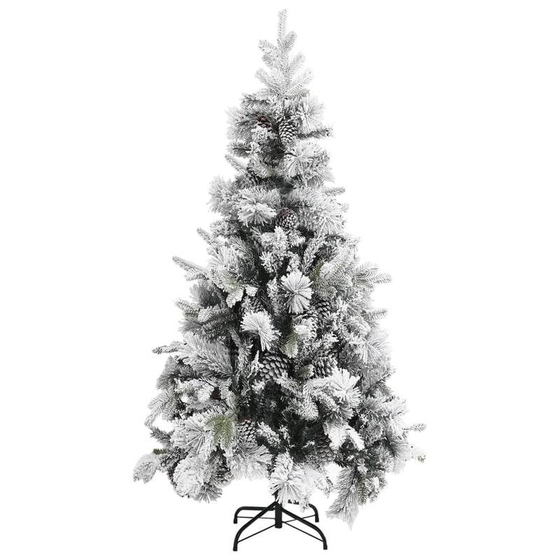 Load image into Gallery viewer, Vidaxl kerstboom met dennenappels en sneeuw 225 cm pvc en pe
