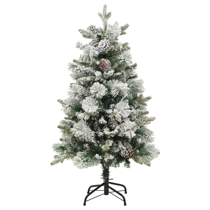 Load image into Gallery viewer, VidaXL Kerstboom met LED en dennenappels en sneeuw 150 cm PVC en PE
