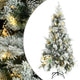 Vidaxl kerstboom met led en dennenappels en sneeuw 225 cm pvc en pe