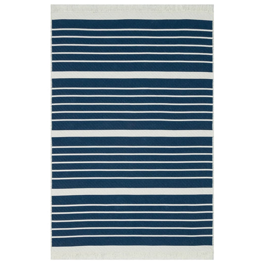 VidaXL Vloerkleed 160x230 cm katoen marineblauw