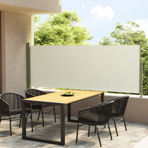 VidaXL Tuinscherm uittrekbaar 117x300 cm crème