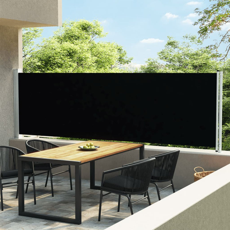 Load image into Gallery viewer, VidaXL Tuinscherm uittrekbaar 140x600 cm zwart
