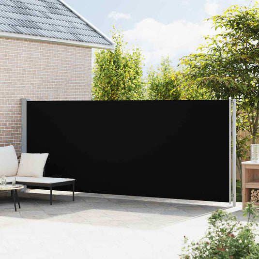 Vidaxl tuinscherm uittrekbaar 180x600 cm zwart