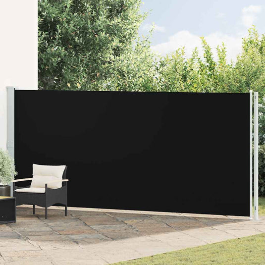 Vidaxl tuinscherm uittrekbaar 180x600 cm zwart
