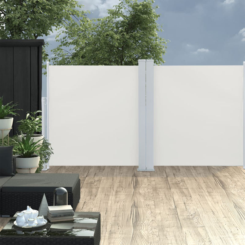 Load image into Gallery viewer, VidaXL Windscherm uittrekbaar 117x600 cm crèmekleurig
