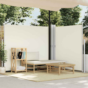 Vidaxl windscherm uittrekbaar 180x600 cm crèmekleurig