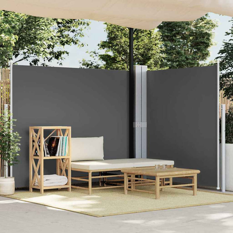 Load image into Gallery viewer, Vidaxl windscherm uittrekbaar 180x600 cm antracietkleurig
