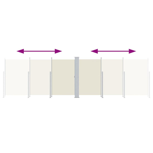 Vidaxl windscherm uittrekbaar 200x600 cm crèmekleurig