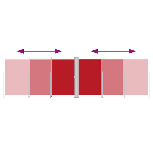 Vidaxl windscherm uittrekbaar 200x600 cm rood