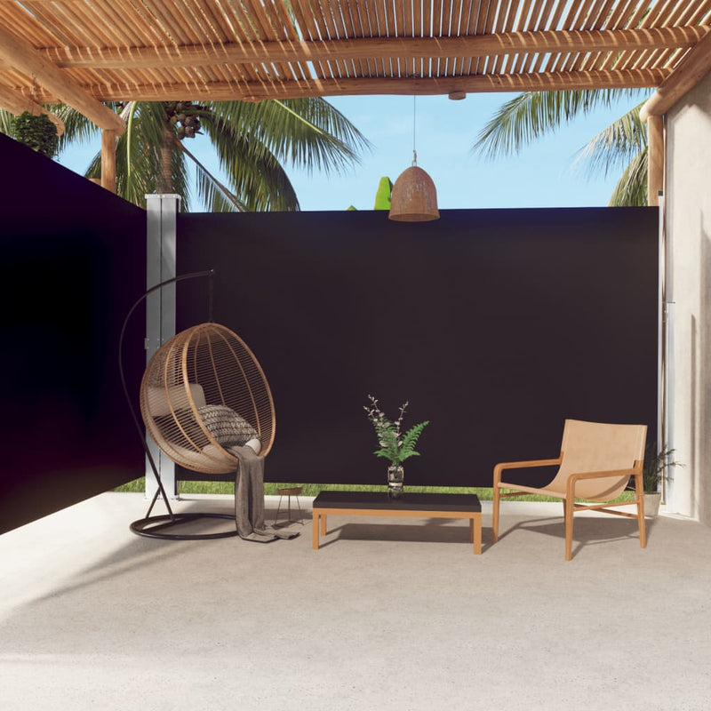 Load image into Gallery viewer, Vidaxl windscherm uittrekbaar 220x600 cm zwart
