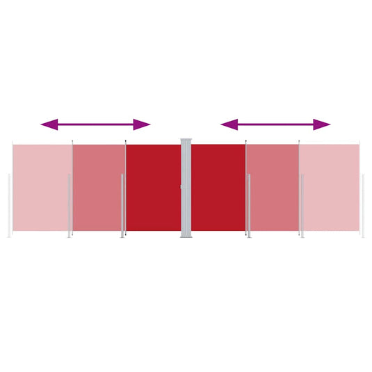 Vidaxl windscherm uittrekbaar 220x600 cm rood