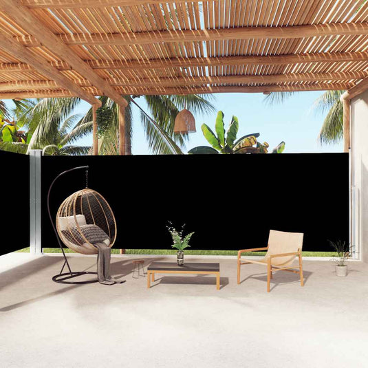 Vidaxl windscherm uittrekbaar 200x1000 cm zwart