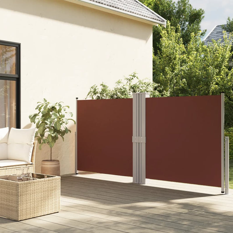 Load image into Gallery viewer, Vidaxl windscherm uittrekbaar 140x1200 cm bruin
