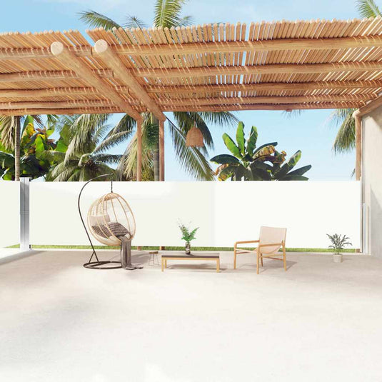 Vidaxl windscherm uittrekbaar 160x1200 cm crèmekleurig