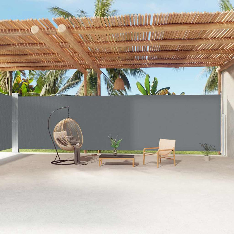 Load image into Gallery viewer, Vidaxl windscherm uittrekbaar 220x1200 cm antracietkleurig
