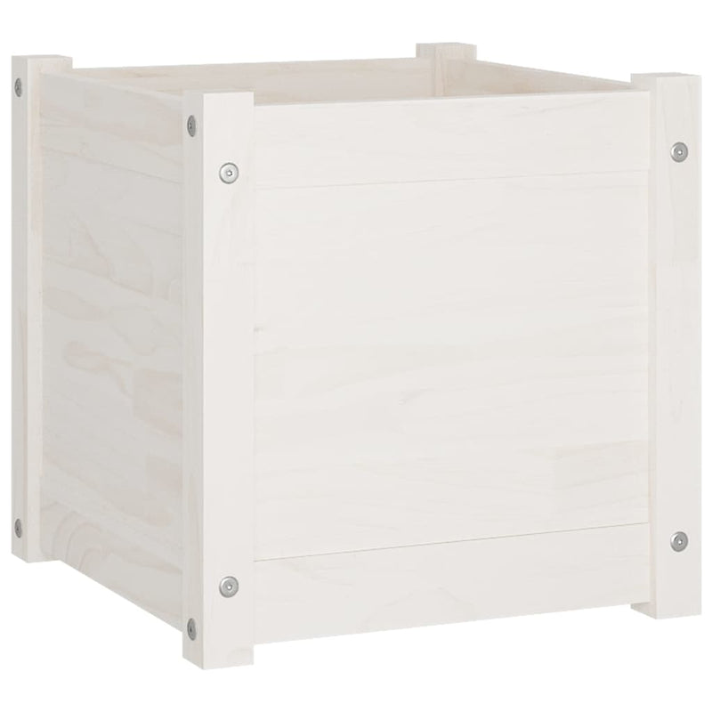 Load image into Gallery viewer, Vidaxl plantenbakken 2 st 40x40x40 cm massief grenenhout wit
