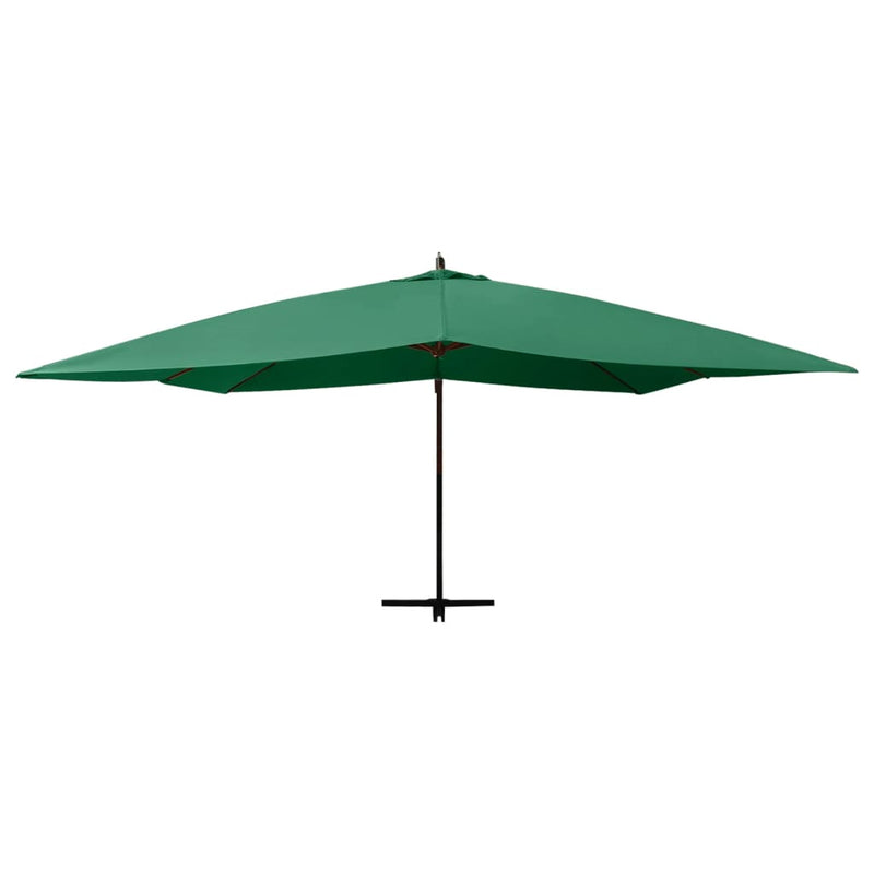 Load image into Gallery viewer, Vidaxl zweefparasol met houten paal 400x300 cm groen
