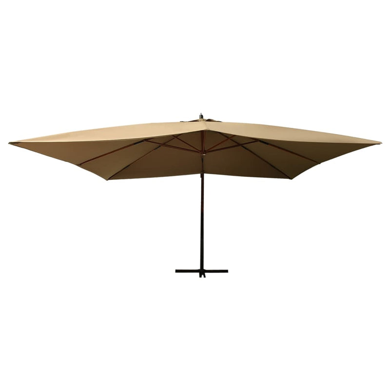 Load image into Gallery viewer, Vidaxl zweefparasol met houten paal 400x300 cm taupe
