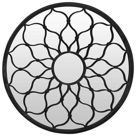Vidaxl spiegel rond 60x3 cm ijzer zwart