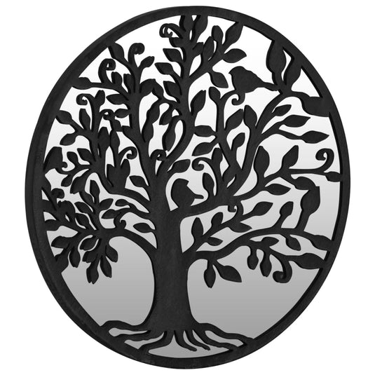 Vidaxl spiegel rond 40x2,5 cm ijzer zwart